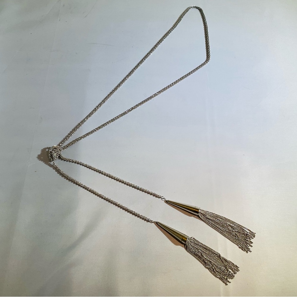 Kendra Scott Long Silver Tassel Necklace